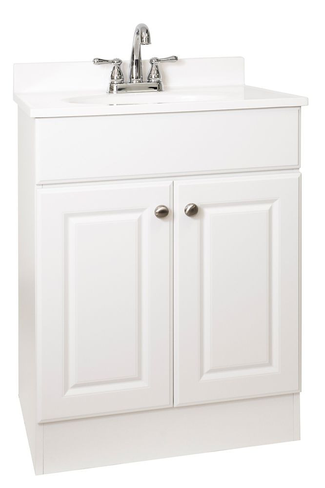 24 Inch Bathroom Vanity Combos
 GLACIER BAY 24 75 inch W 2 Door Vanity in White