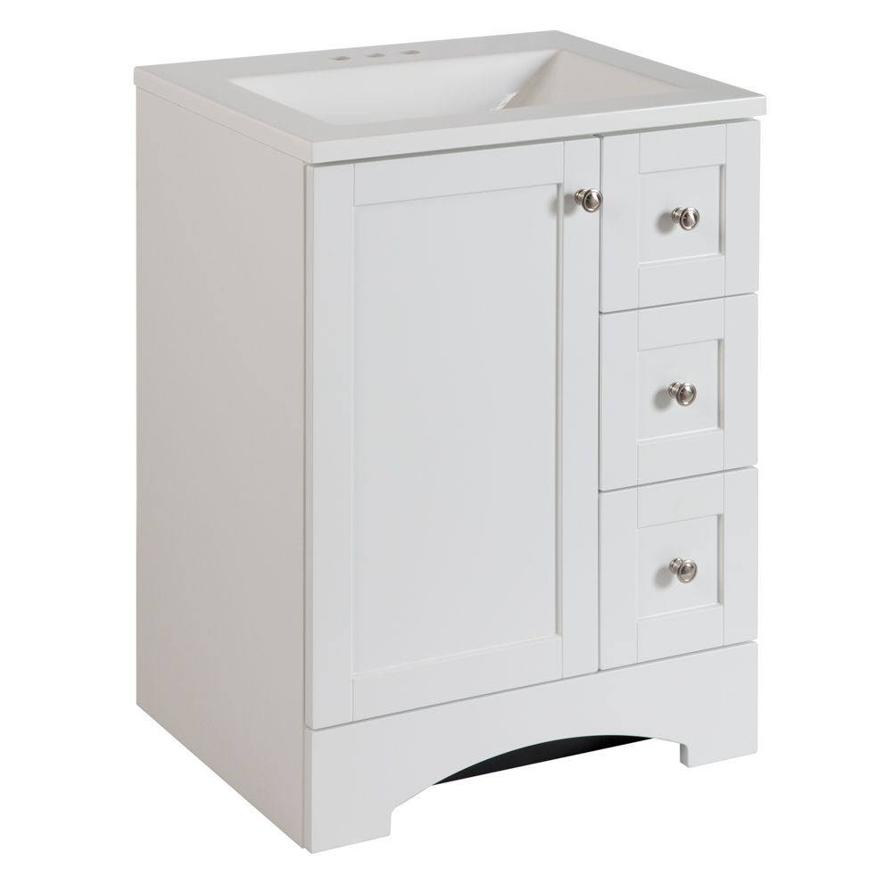 24 Inch Bathroom Vanity Combos
 GLACIER BAY Lancaster 24 30 inch W 3 Drawer 1 Door