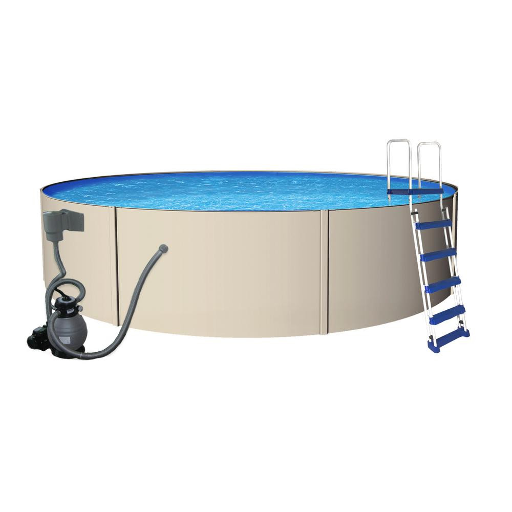 24' Above Ground Pool Packages
 Blue Wave Rugged Steel 24 ft Round 52 in Deep Metal Wall