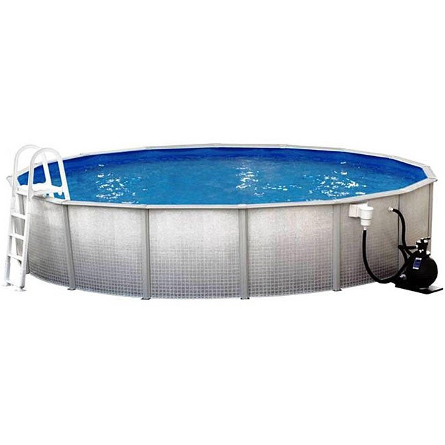 24' Above Ground Pool Packages
 Discovery Ground 24 foot Round Swimming Pool Package