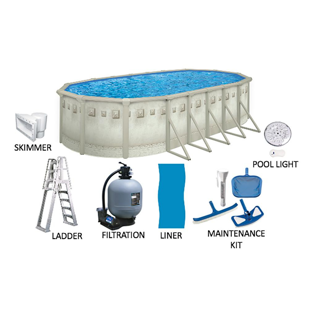 24' Above Ground Pool Packages
 Palisades 12 ft x 24 ft Oval 52 in Deep Hard Sided