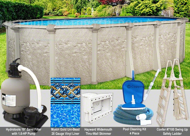 24' Above Ground Pool Packages
 15 x30 x54" Cameo Oval Pool Package