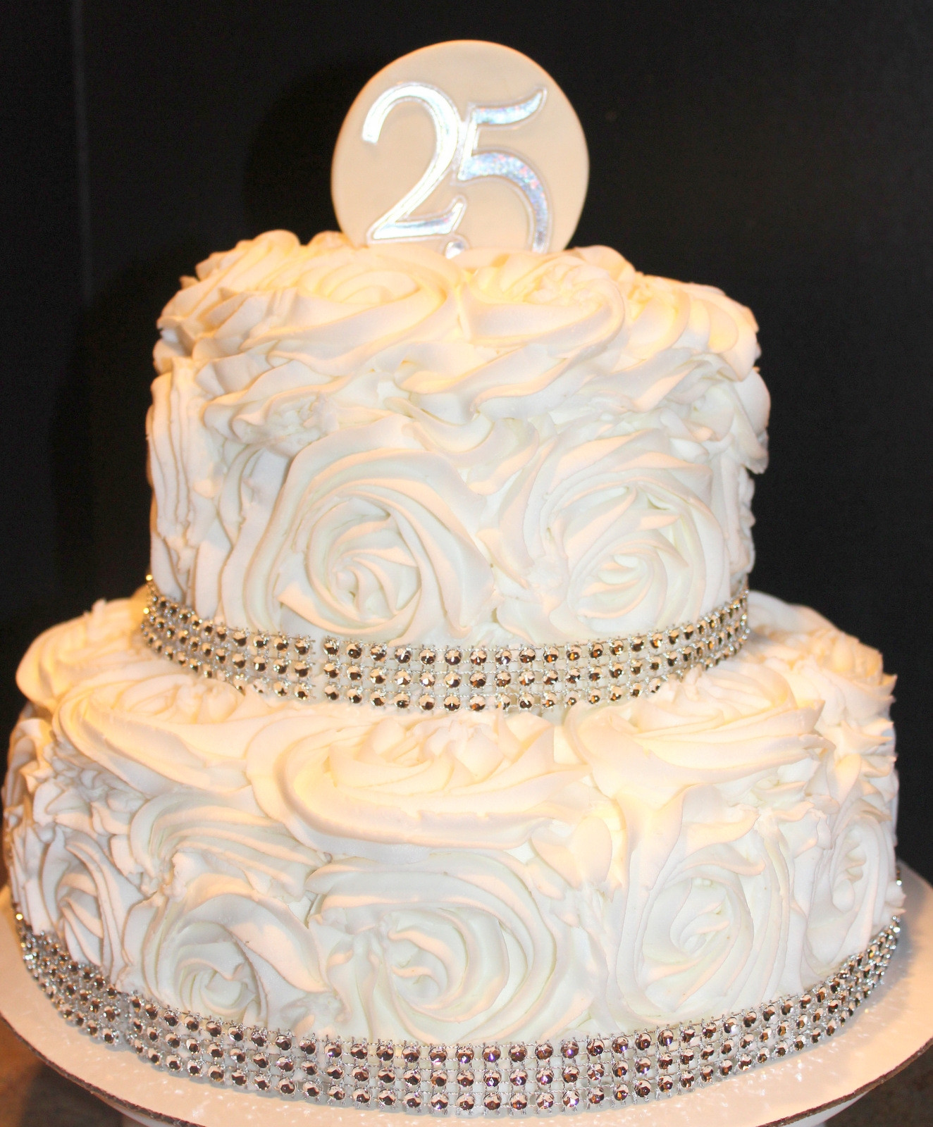 25 Birthday Cake
 25Th Wedding Anniversary Rosette Cake CakeCentral