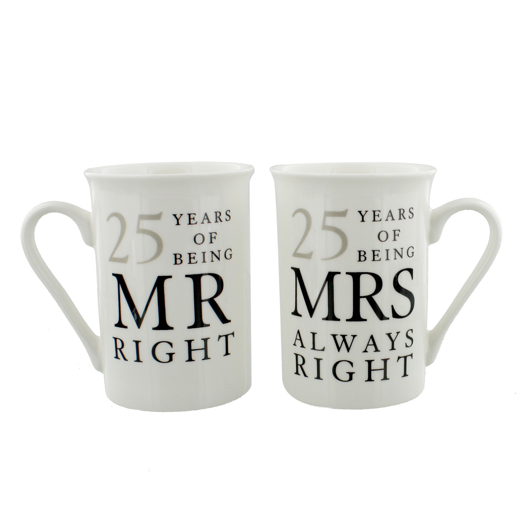 25 Year Anniversary Gift Ideas For Her
 25 Years of Mr & Mrs Right Silver Anniversary Mug Gift Set