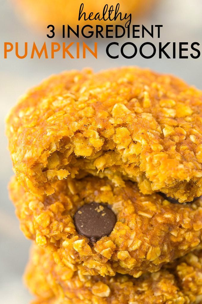 3 Ingredient Pumpkin Cookies
 Healthy 3 Ingre nt Pumpkin Cookies