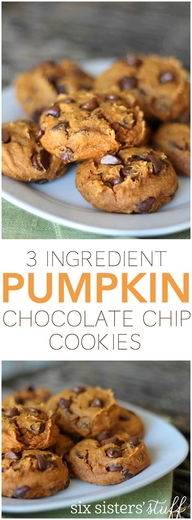 3 Ingredient Pumpkin Cookies
 3 Ingre nt Pumpkin Chocolate Chip Cookies