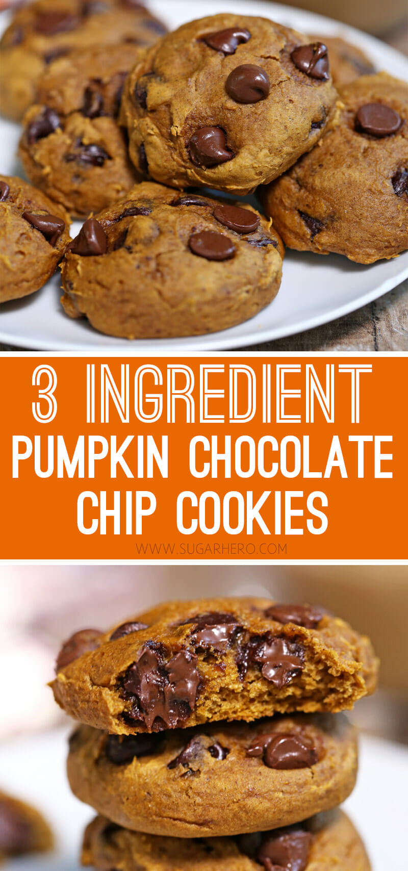 3 Ingredient Pumpkin Cookies
 3 Ingre nt Pumpkin Chocolate Chip Cookies SugarHero