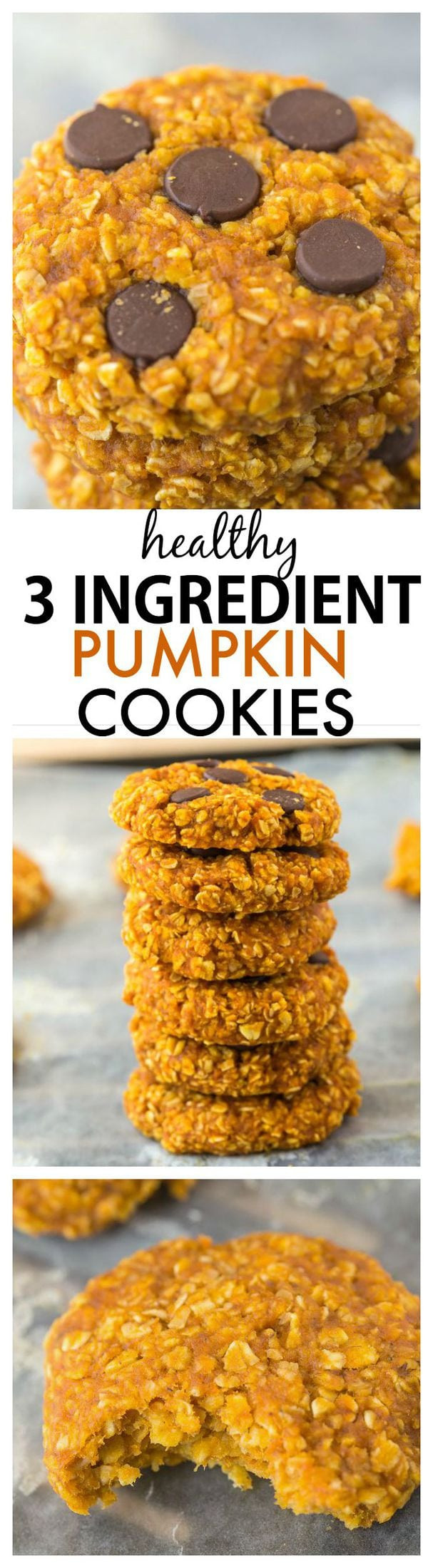 3 Ingredient Pumpkin Cookies
 Healthy 3 Ingre nt Pumpkin Cookies