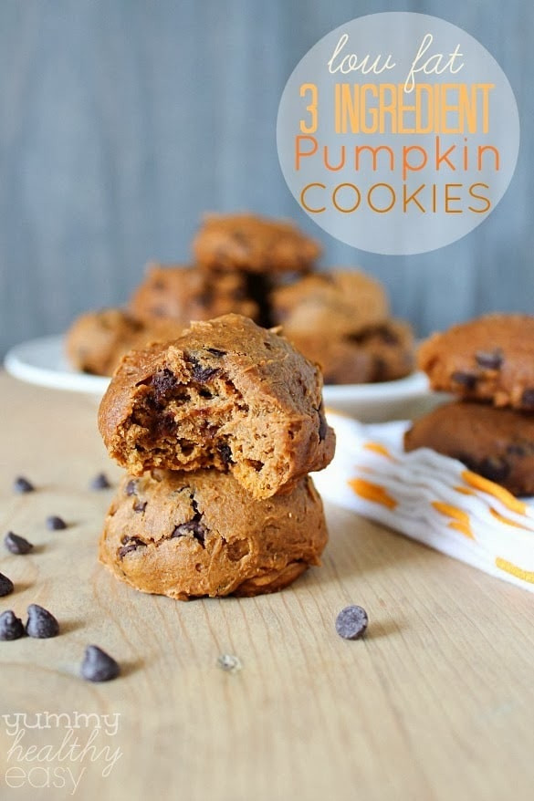 3 Ingredient Pumpkin Cookies
 Low Fat 3 Ingre nt Pumpkin Chocolate Chip Cookies