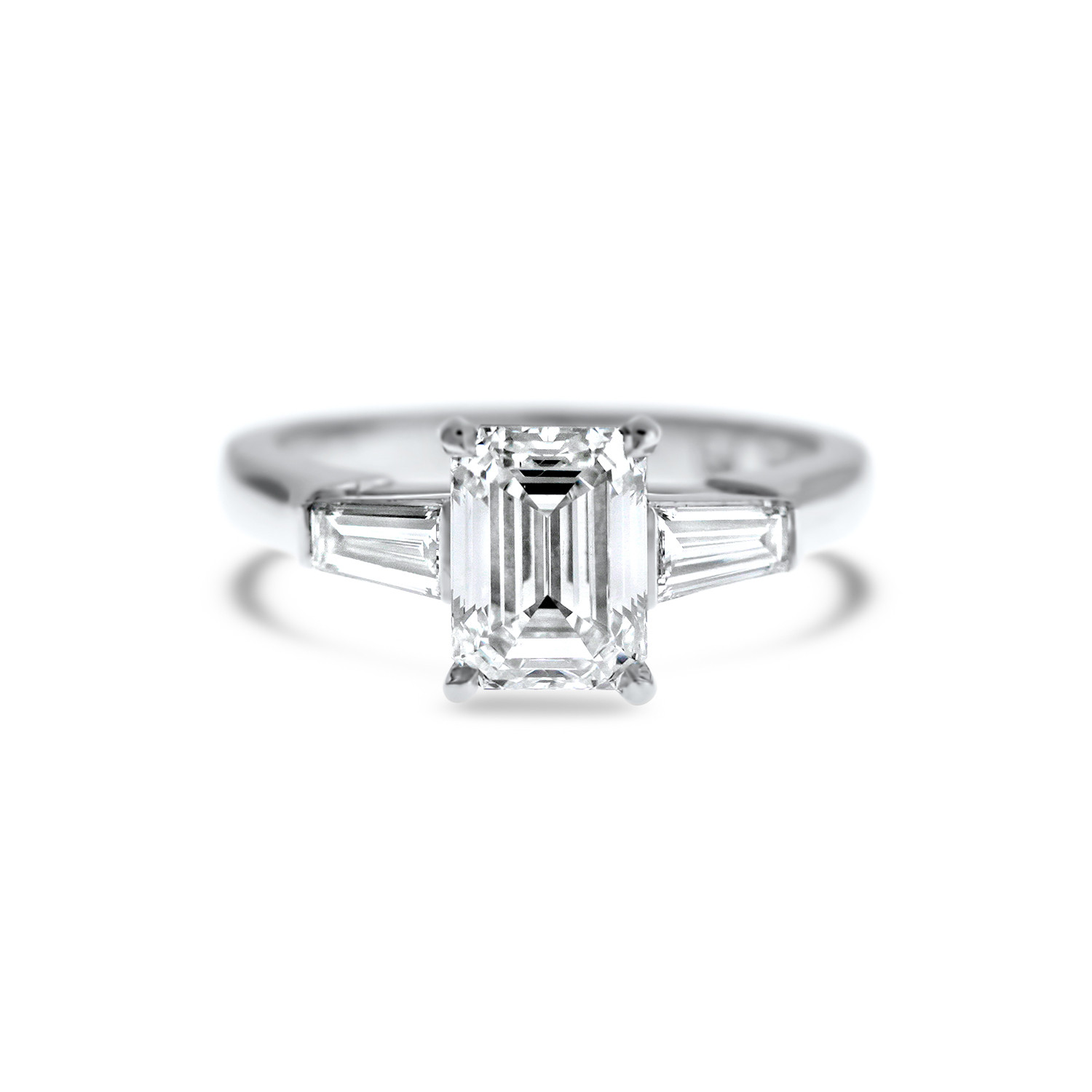 3 Stone Emerald Cut Diamond Engagement Rings
 emerald cut diamond three stone engagement ring