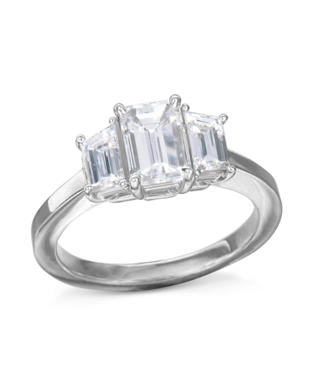 3 Stone Emerald Cut Diamond Engagement Rings
 Emerald Cut Three Stone Diamond Engagement Ring Turgeon