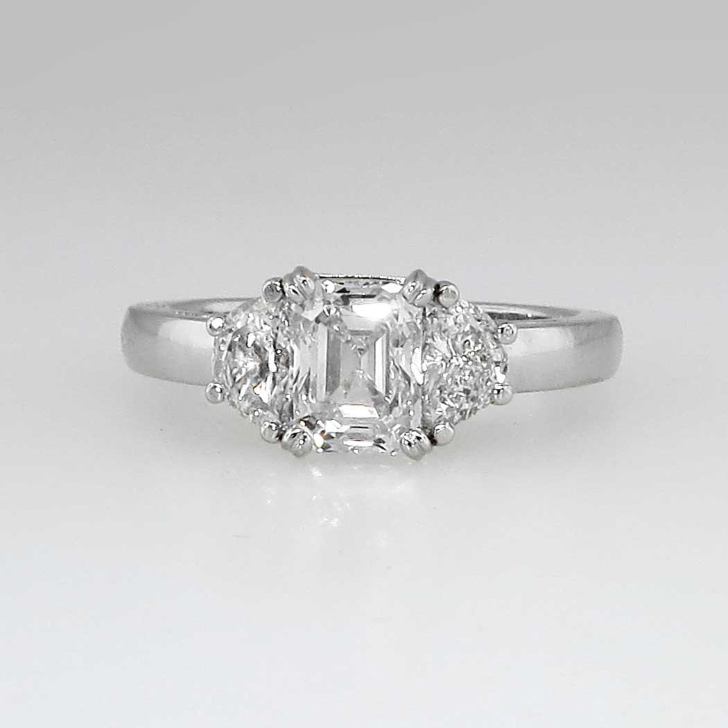 3 Stone Emerald Cut Diamond Engagement Rings
 Gorgeous 2 03ct t w Emerald Cut Three Stone Diamond