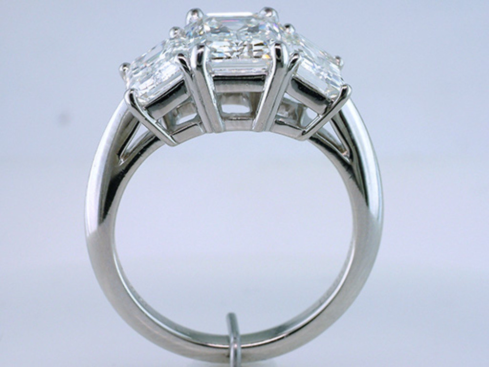 3 Stone Emerald Cut Diamond Engagement Rings
 Tiffany & Co 3 Stone Diamond Platinum Emerald Cut