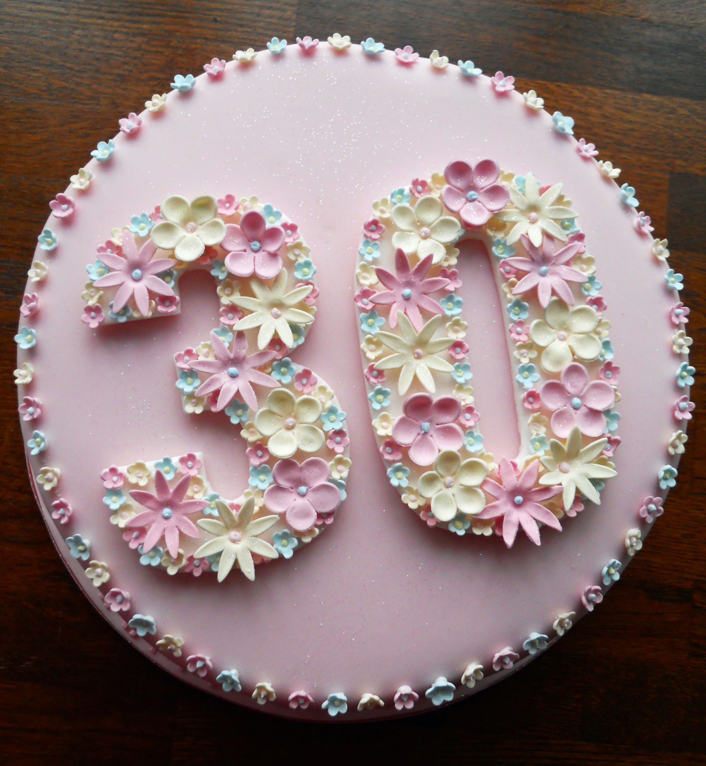 30 Birthday Cake
 Flowery 30th Birthday Cake