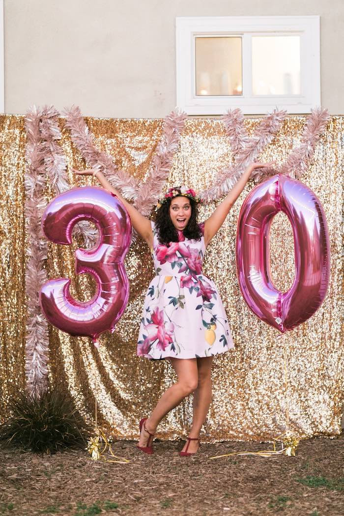 30 Birthday Decorations
 Kara s Party Ideas Sparkly 30th Birthday Bash