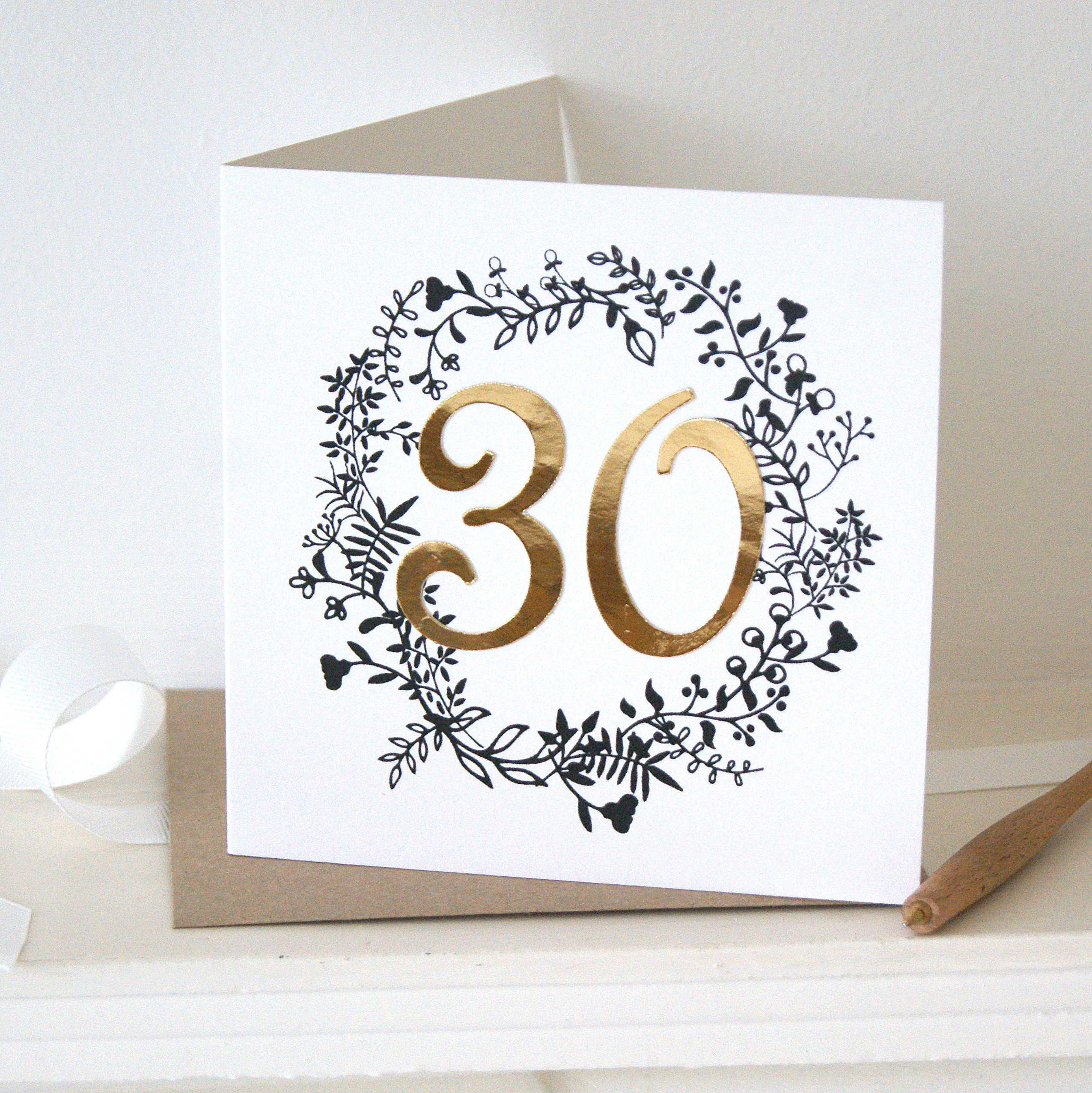 30th Birthday Card
 Luxe Gold 30th Birthday Card