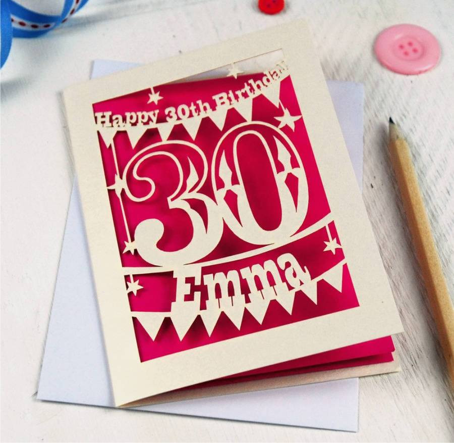 30th Birthday Card
 personalised papercut 30th birthday card by pogofandango