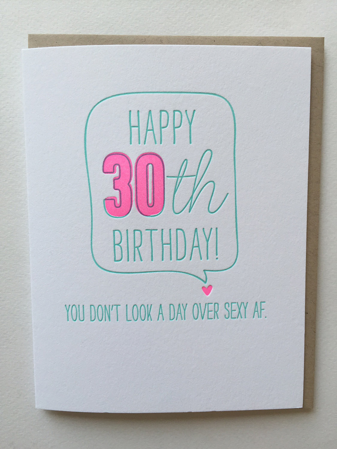 30th Birthday Card
 30th birthday card Funny Card for 30th birthday Letterpress
