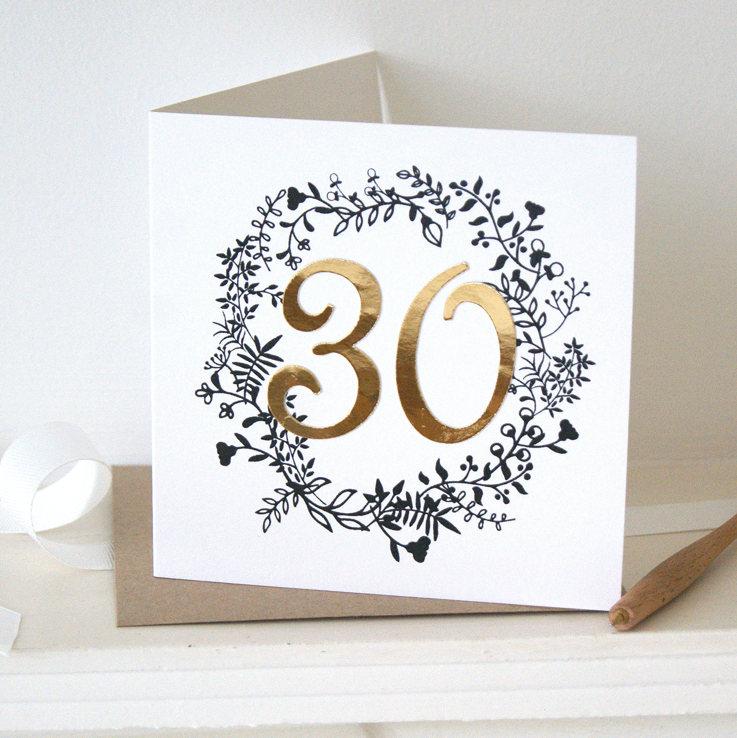 30th Birthday Cards
 Luxe Gold 30th Birthday Card