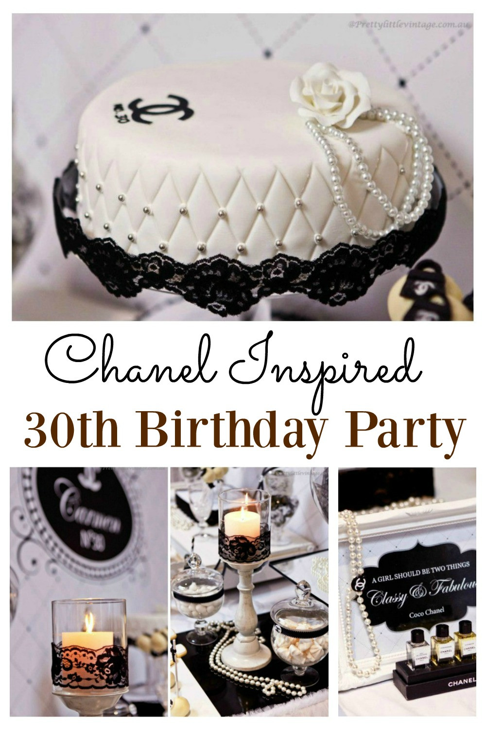 30th Birthday Decorations
 Chanel Inspired 30th Birthday Party