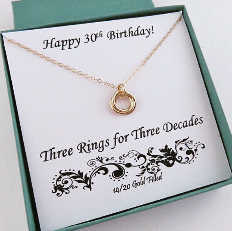 30th Birthday Gifts For Her
 30th Birthday for Her Gold Birthday Necklace 30th Birthday