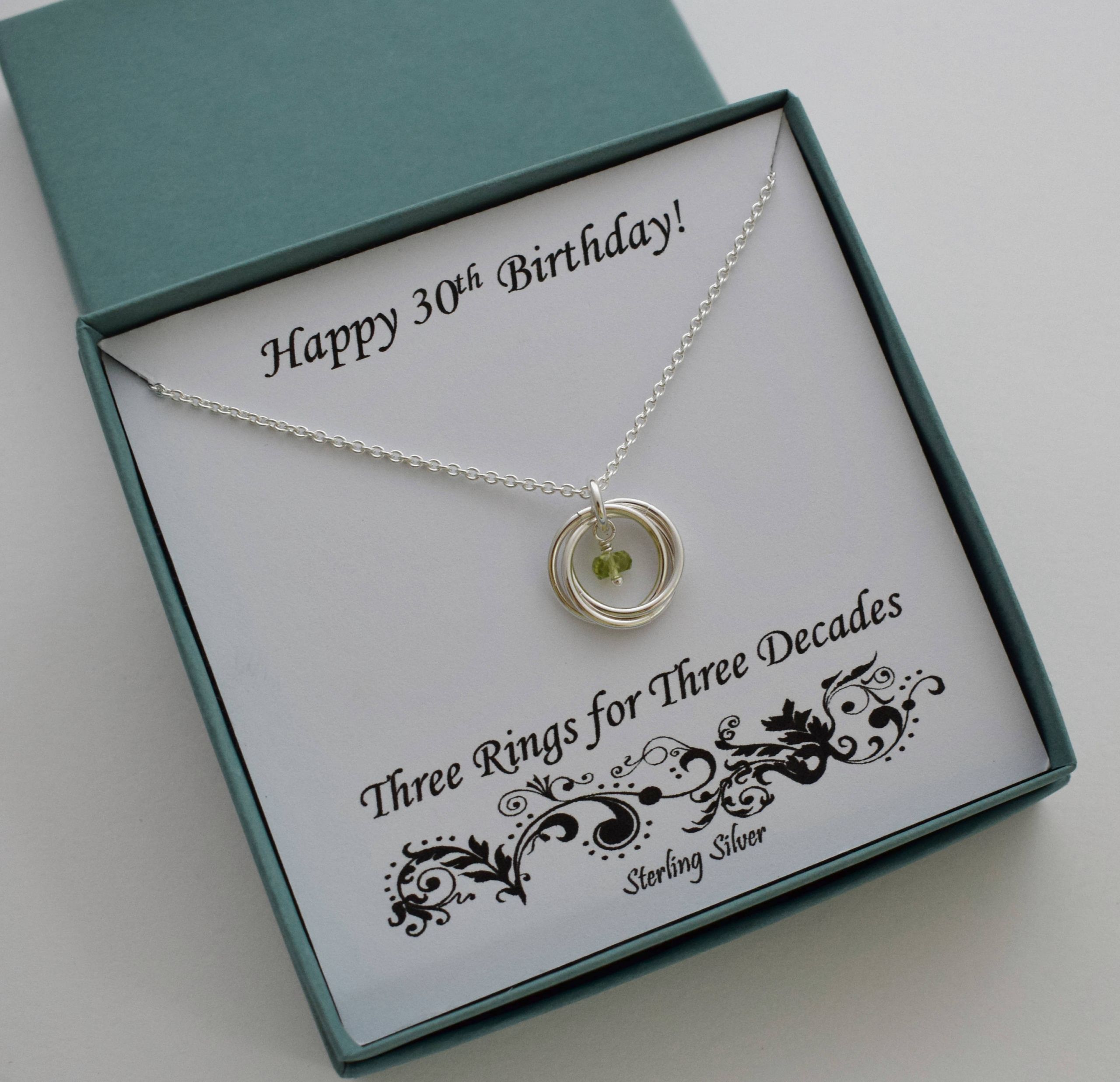 30th Birthday Gifts For Her
 30th Birthday Gift For Her Birthstone Ring Necklace Sterling