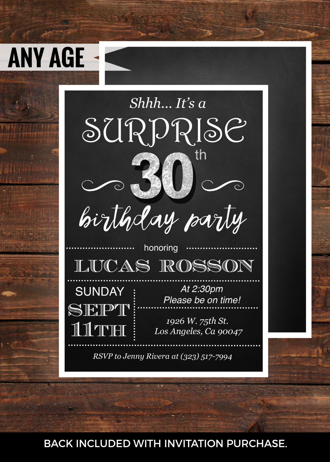30th Birthday Invitations For Him
 Surprise 30th birthday invitations for him by