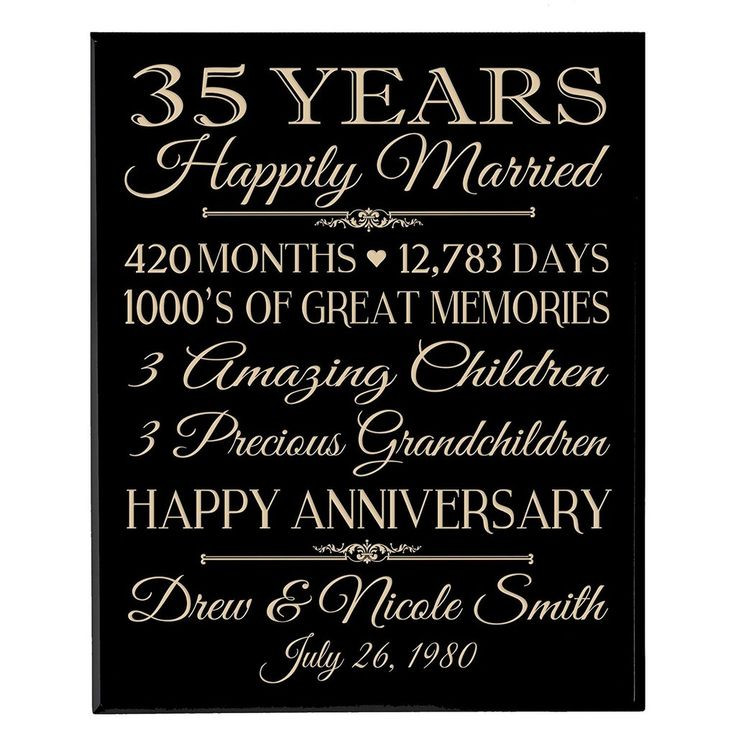 35 Year Wedding Anniversary Gift Ideas
 35th Wedding Anniversary Wall Plaque Personalized