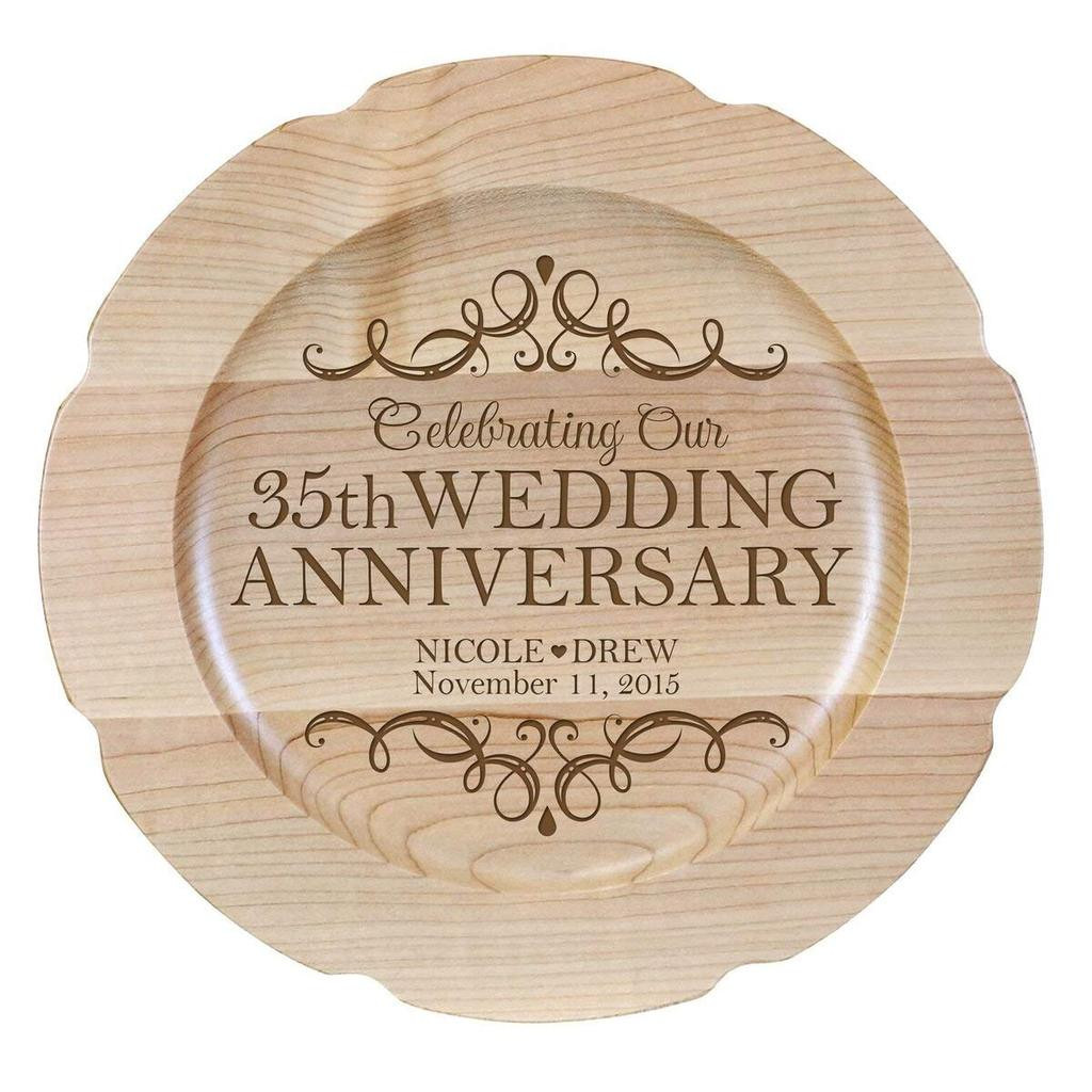 35 Year Wedding Anniversary Gift Ideas
 Personalized 35th Wedding Anniversary Plate Gift for Her