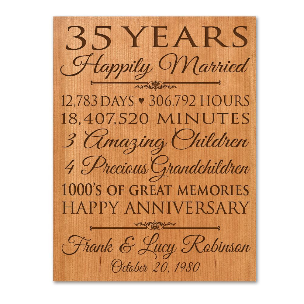 35 Year Wedding Anniversary Gift Ideas
 Personalized 35th anniversary t for him 35 year wedding