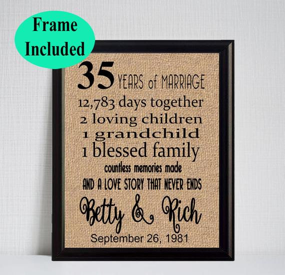 35 Year Wedding Anniversary Gift Ideas
 35 Year Wedding Anniversary 35th Anniversary Gift 35 Years