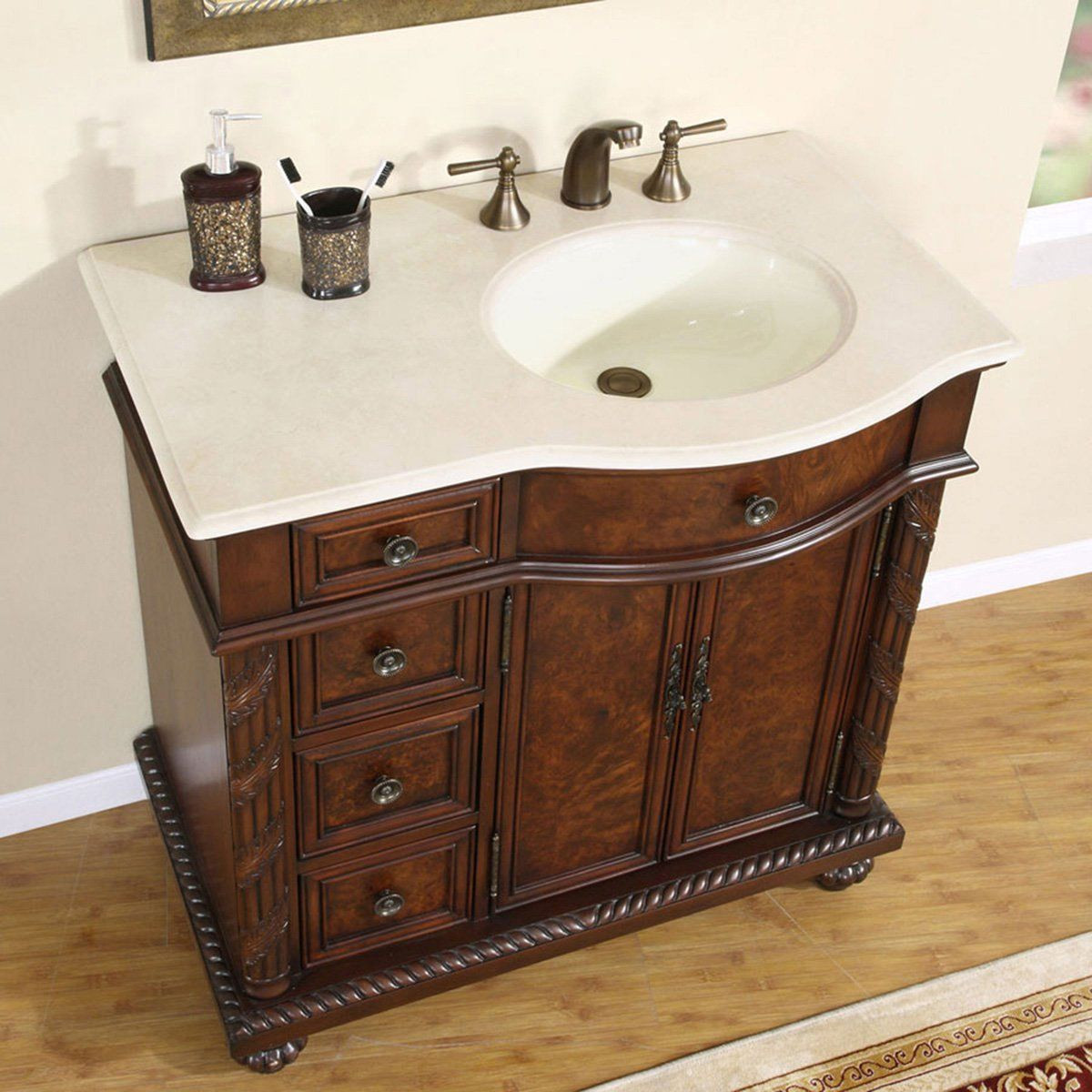 36 Bathroom Vanity Top
 36" Single Bathroom Vanity Cherry with Oval Sink