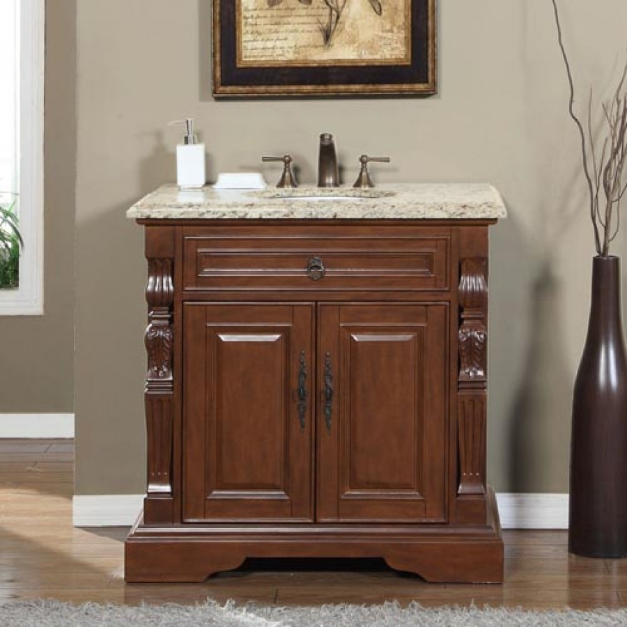 36 Bathroom Vanity Top
 36 Inch Traditional Single Bathroom Vanity with Venetian