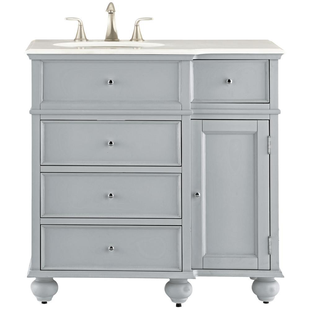 36 Bathroom Vanity Top
 Home Decorators Collection Hampton Harbor 36 in Vanity in