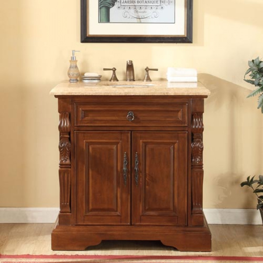 36 Bathroom Vanity Top
 36 Inch Traditional Single Bathroom Vanity with a