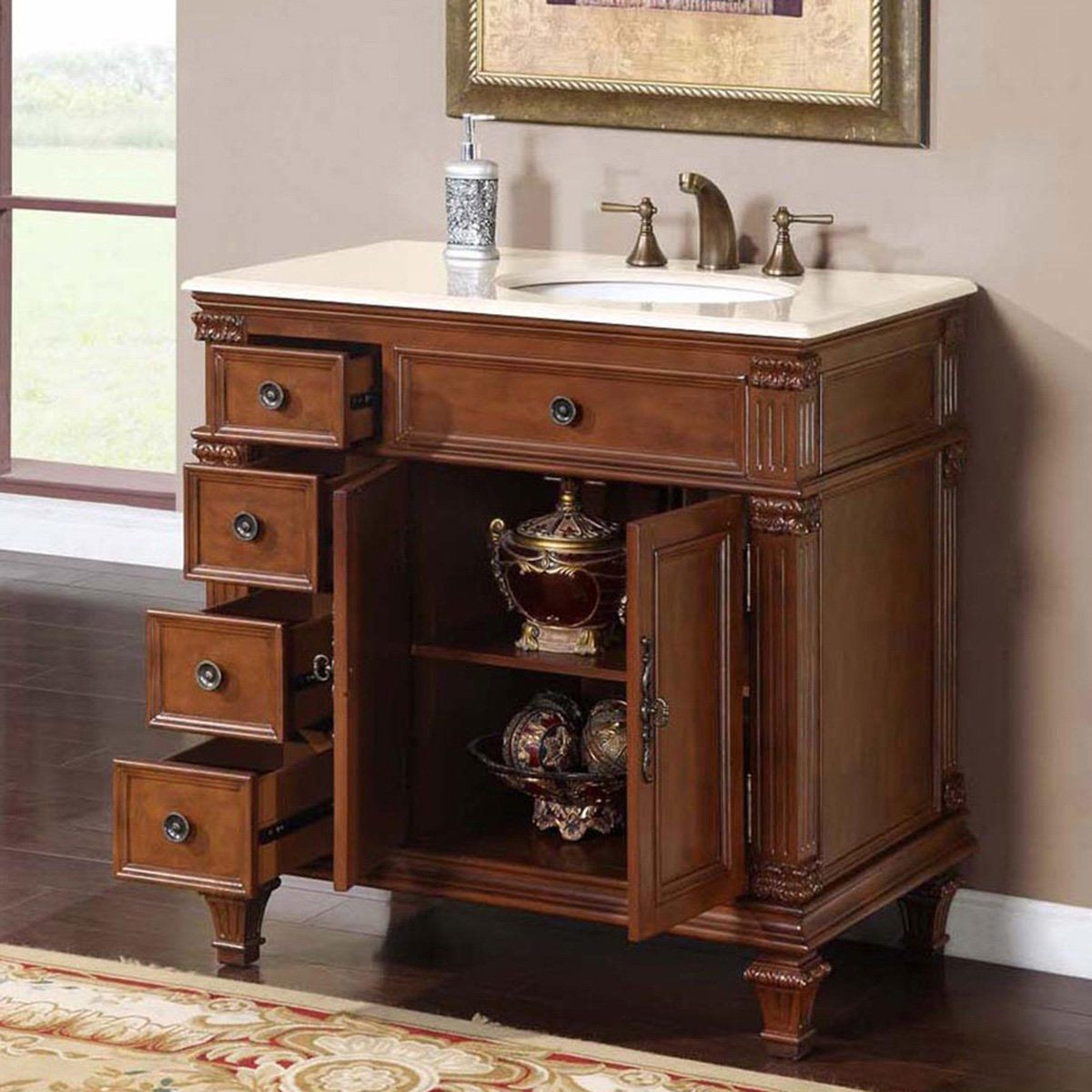 36 Bathroom Vanity Top
 36" Single Bathroom Vanity Cherry