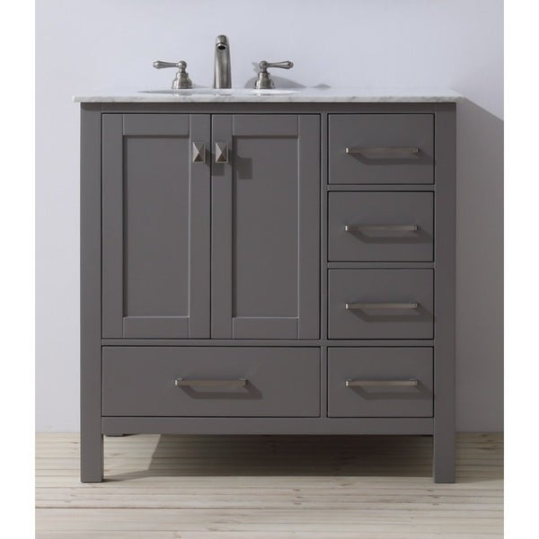 36 Bathroom Vanity With Sink
 Stufurhome 36 inch Malibu Grey Single Sink Bathroom Vanity