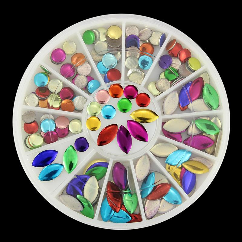 3d Nail Art Supplies
 Colorful Round Marquise 3D Nail Art Supplies Glitter Diy