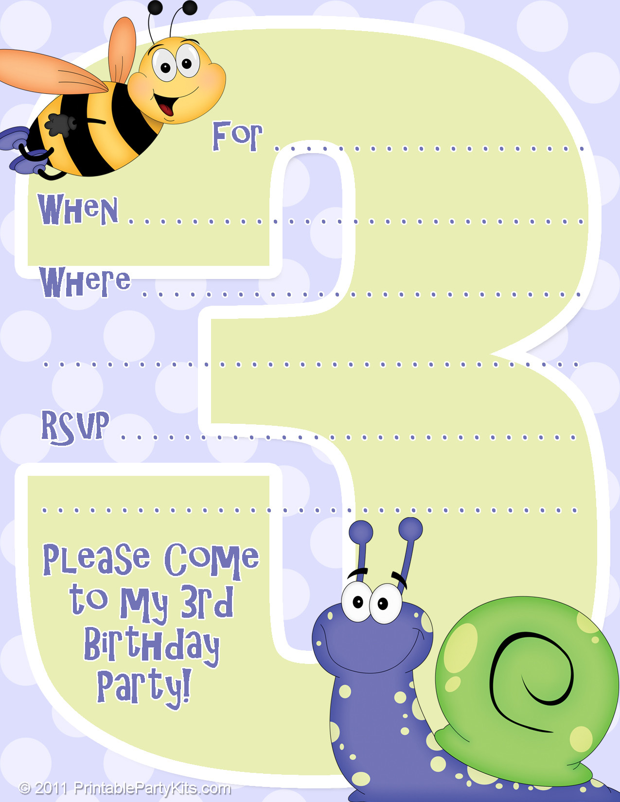 3rd Birthday Party
 3rd Birthday Party Invitation Template