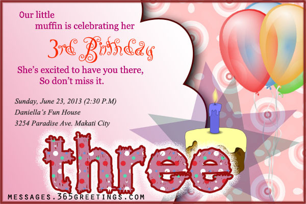 3rd Birthday Quotes
 3rd Birthday Invitations 365greetings