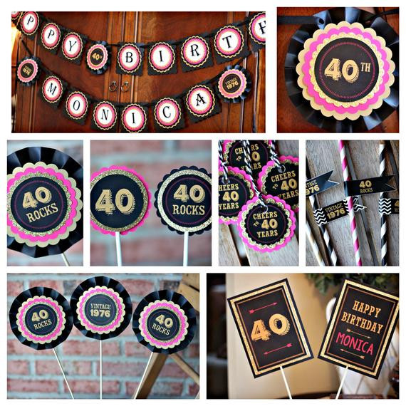 40th Birthday Decorations For Her
 40TH BIRTHDAY DECORATIONS La s Birthday decor 40th