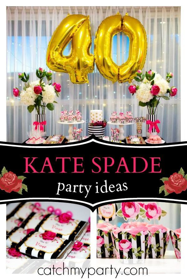 40th Birthday Decorations For Her
 Kate Spade Birthday "Mis 40" Catch My Party