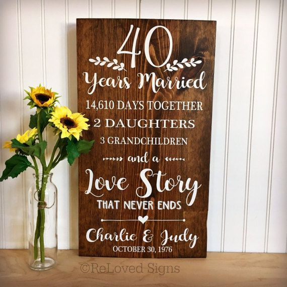 40th Wedding Anniversary Gift Ideas For Parents
 25 unique 40th anniversary ts ideas on Pinterest