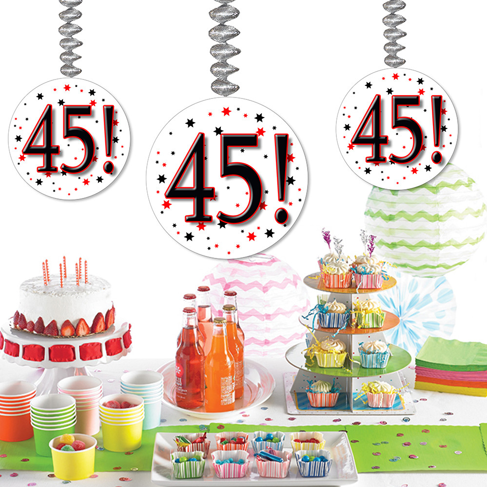 45th Birthday Party Ideas
 45th happy birthday party supplies 45 dangler decoration