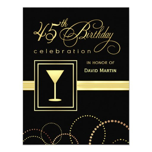 45th Birthday Party Ideas
 45th Birthday Party Invitations with Monogram
