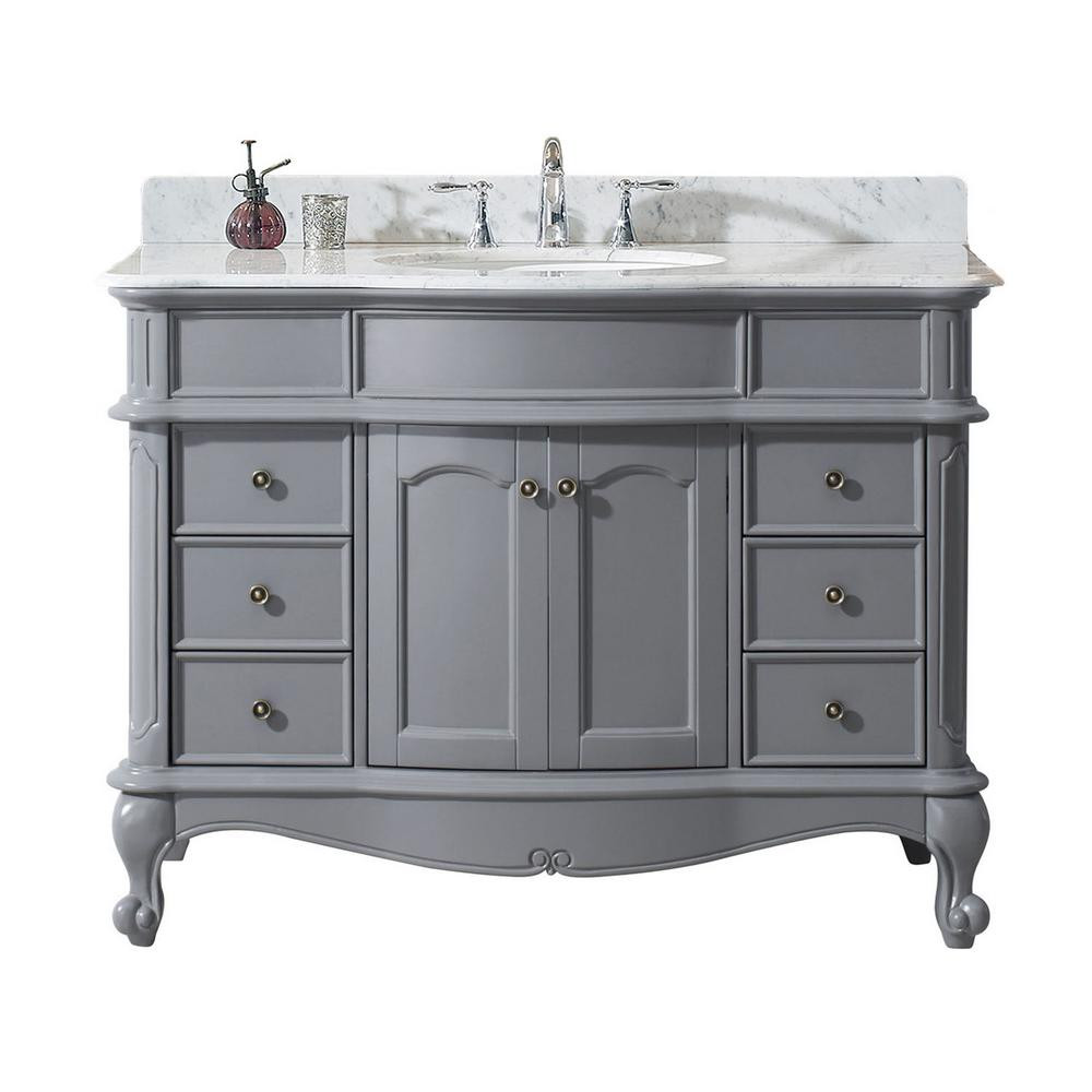 49 Bathroom Vanity Top
 Virtu USA Norhaven 49 in W Bath Vanity in Gray with