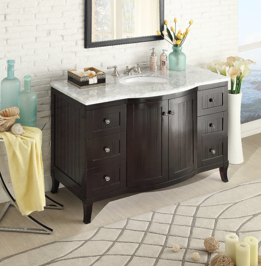 49 Bathroom Vanity Top
 Adelina 49" Contemporary Single Sink Bathroom Vanity