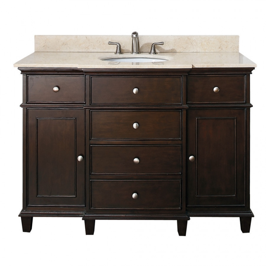 49 Bathroom Vanity Top
 49 Inch Single Bathroom Vanity in Walnut with a Choice of