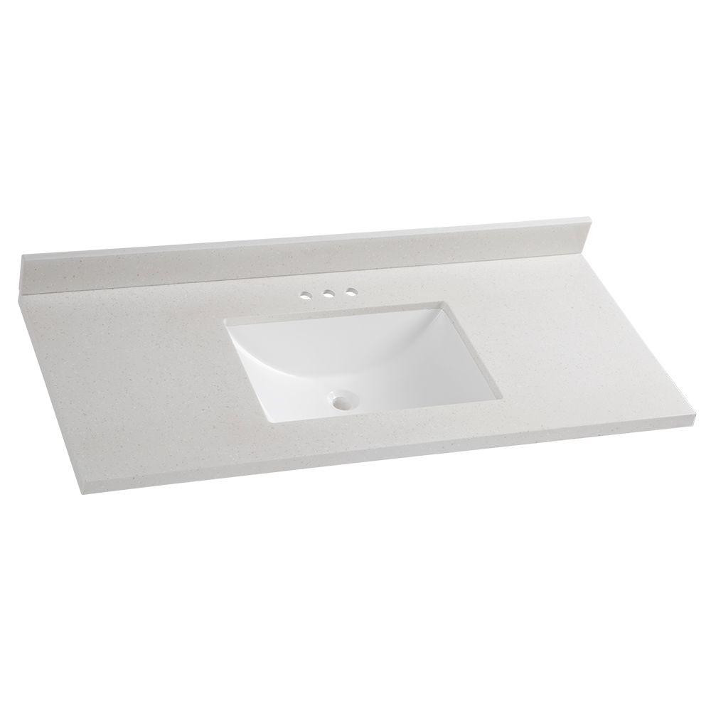 49 Bathroom Vanity Top
 Glacier Bay 49 in W x 22 in D Solid Surface Vanity Top