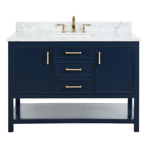 49 Bathroom Vanity Top
 allen roth Presnell 49 in Navy Blue Single Sink Bathroom